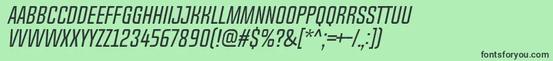 ChosenceLightItalic Font – Black Fonts on Green Background