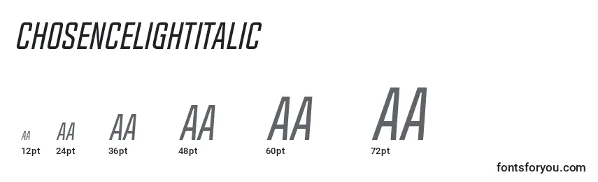 ChosenceLightItalic Font Sizes