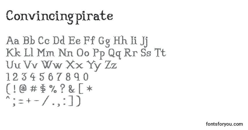 Schriftart Convincingpirate – Alphabet, Zahlen, spezielle Symbole