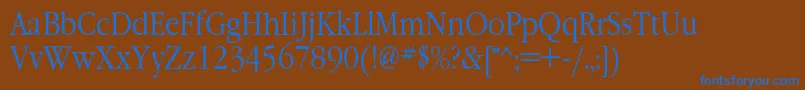 Шрифт GaramondnarrowcLight – синие шрифты на коричневом фоне