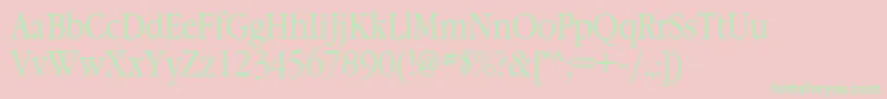 GaramondnarrowcLight Font – Green Fonts on Pink Background