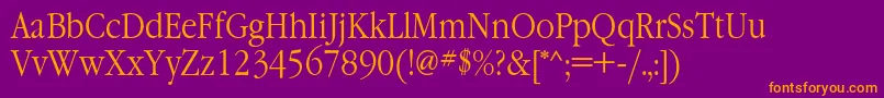 GaramondnarrowcLight Font – Orange Fonts on Purple Background