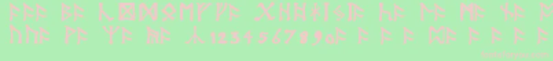 Dwarf Font – Pink Fonts on Green Background