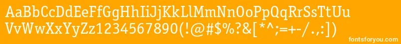OfficinaserifstdBook Font – White Fonts on Orange Background