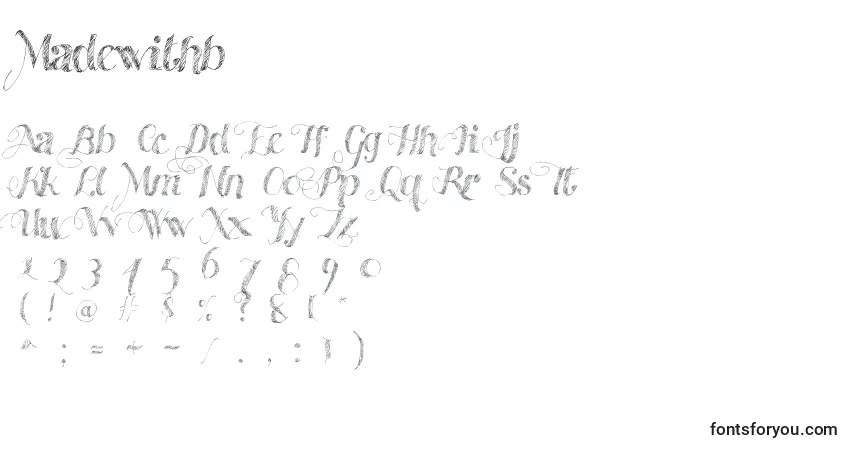Schriftart Madewithb – Alphabet, Zahlen, spezielle Symbole