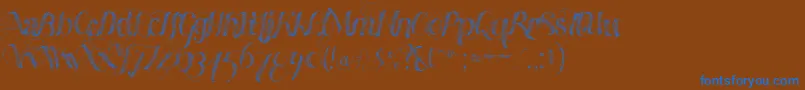 フォントMadewithb – 茶色の背景に青い文字