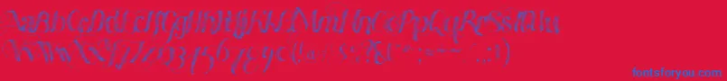 Fonte Madewithb – fontes azuis em um fundo vermelho