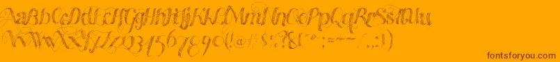 Madewithb-Schriftart – Braune Schriften auf orangefarbenem Hintergrund