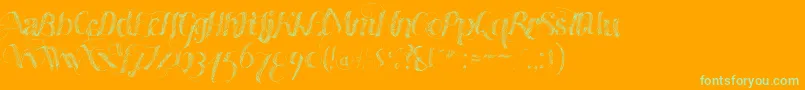 Weitere Informationen zur Madewithb-Schriftart Madewithb-Schriftart – Grüne Schriften auf orangefarbenem Hintergrund