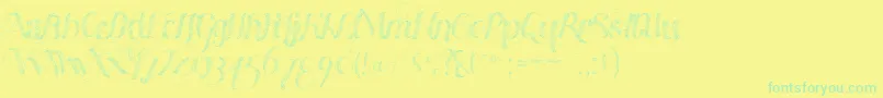 Madewithb Font – Green Fonts on Yellow Background
