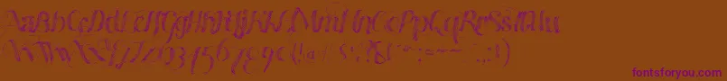 Madewithb-Schriftart – Violette Schriften auf braunem Hintergrund