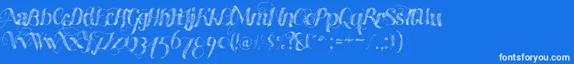 Fonte Madewithb – fontes brancas em um fundo azul