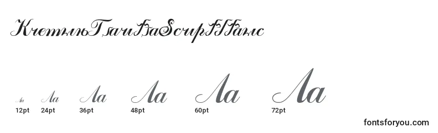 KremlinTsaritsaScriptItalic Font Sizes