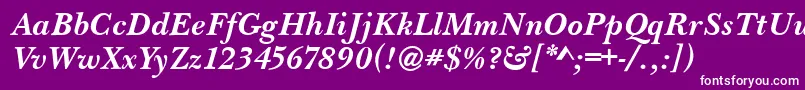 fuente BaskervilleHandcutBolditalic – Fuentes Blancas Sobre Fondo Morado