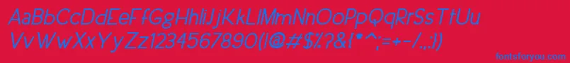 UrbanEleganceBoldItalic Font – Blue Fonts on Red Background
