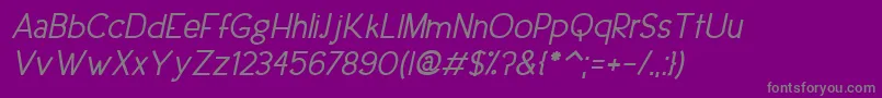 UrbanEleganceBoldItalic-Schriftart – Graue Schriften auf violettem Hintergrund