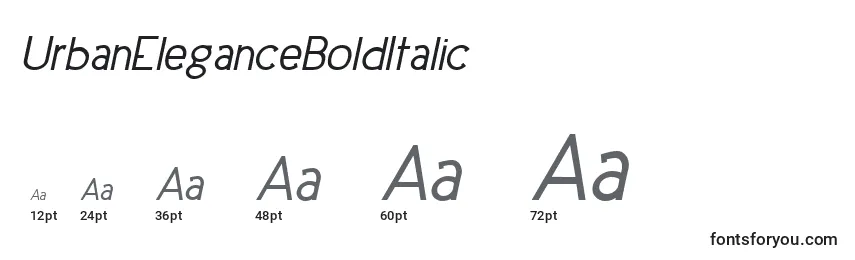 UrbanEleganceBoldItalic Font Sizes