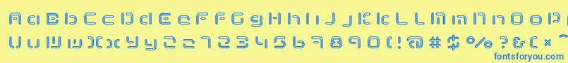 フォントTermRegbbb – 青い文字が黄色の背景にあります。