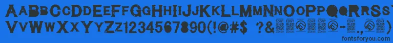 CynicalhillsRegular Font – Black Fonts on Blue Background