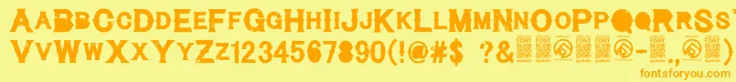 CynicalhillsRegular Font – Orange Fonts on Yellow Background