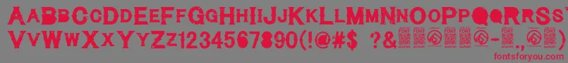 CynicalhillsRegular Font – Red Fonts on Gray Background