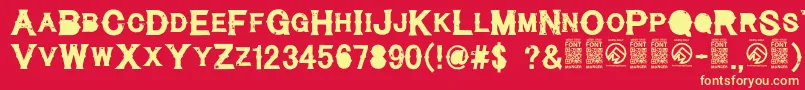 CynicalhillsRegular Font – Yellow Fonts on Red Background