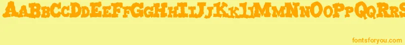 MonstruoJedagraphicx Font – Orange Fonts on Yellow Background