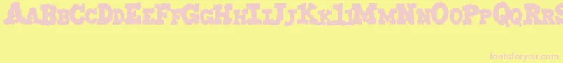 MonstruoJedagraphicx Font – Pink Fonts on Yellow Background