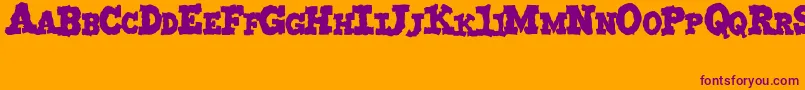 MonstruoJedagraphicx Font – Purple Fonts on Orange Background