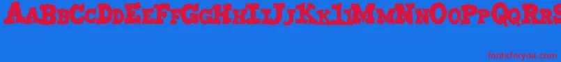 MonstruoJedagraphicx Font – Red Fonts on Blue Background