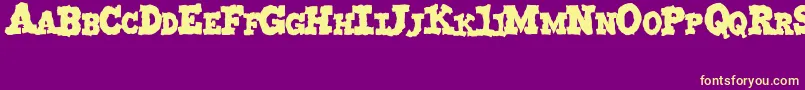 MonstruoJedagraphicx Font – Yellow Fonts on Purple Background