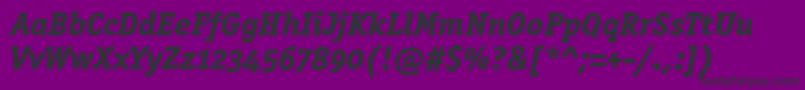 OfficinasermdositcttРџРѕР»СѓР¶РёСЂРЅС‹Р№РљСѓСЂСЃРёРІ-Schriftart – Schwarze Schriften auf violettem Hintergrund