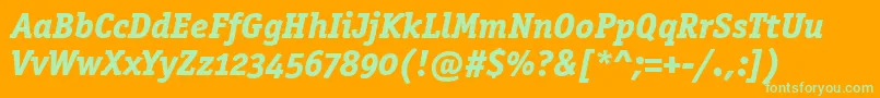 OfficinasermdositcttРџРѕР»СѓР¶РёСЂРЅС‹Р№РљСѓСЂСЃРёРІ Font – Green Fonts on Orange Background
