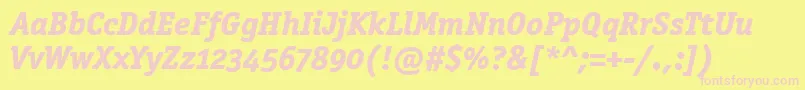 OfficinasermdositcttРџРѕР»СѓР¶РёСЂРЅС‹Р№РљСѓСЂСЃРёРІ Font – Pink Fonts on Yellow Background