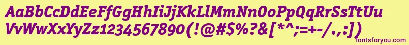 OfficinasermdositcttРџРѕР»СѓР¶РёСЂРЅС‹Р№РљСѓСЂСЃРёРІ Font – Purple Fonts on Yellow Background