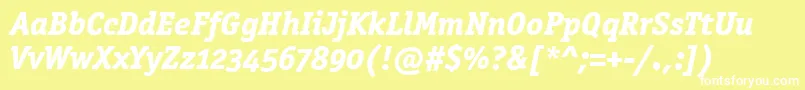 フォントOfficinasermdositcttРџРѕР»СѓР¶РёСЂРЅС‹Р№РљСѓСЂСЃРёРІ – 黄色い背景に白い文字