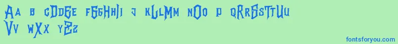 Vertigodeathdemo Font – Blue Fonts on Green Background