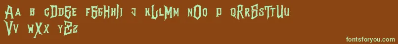 Vertigodeathdemo Font – Green Fonts on Brown Background