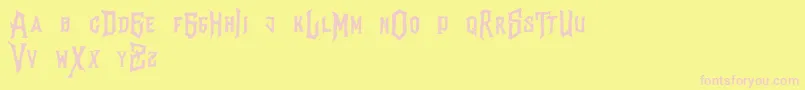 Vertigodeathdemo Font – Pink Fonts on Yellow Background