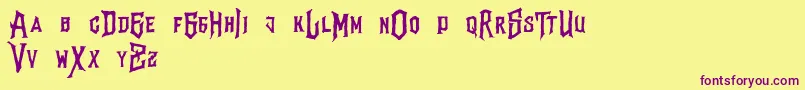 Vertigodeathdemo Font – Purple Fonts on Yellow Background