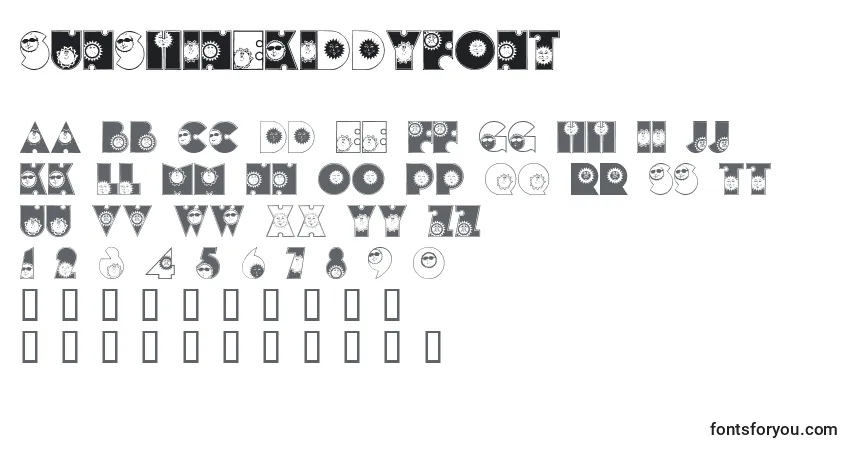 Czcionka Sunshinekiddyfont – alfabet, cyfry, specjalne znaki