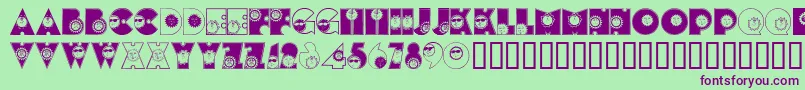 Sunshinekiddyfont Font – Purple Fonts on Green Background