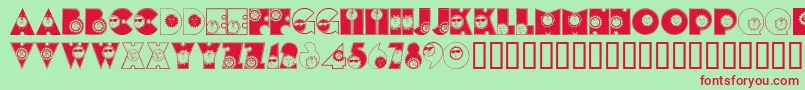 Sunshinekiddyfont Font – Red Fonts on Green Background