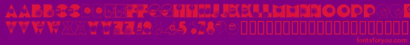 Sunshinekiddyfont Font – Red Fonts on Purple Background
