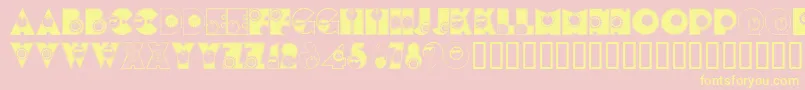 Sunshinekiddyfont-Schriftart – Gelbe Schriften auf rosa Hintergrund