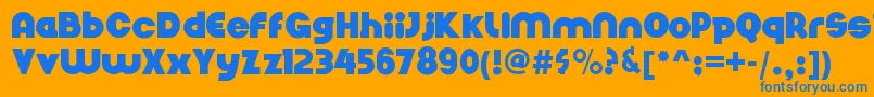 Nickelbumpy Font – Blue Fonts on Orange Background