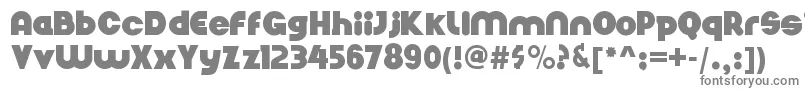 Nickelbumpy-fontti – harmaat kirjasimet valkoisella taustalla