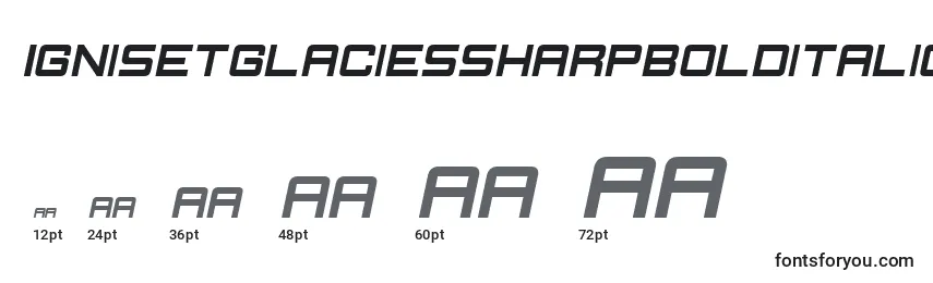 IgnisEtGlaciesSharpBolditalic Font Sizes