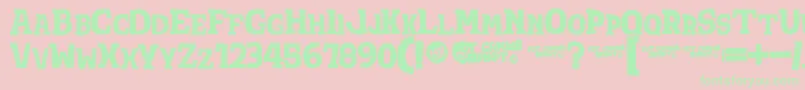 Totshriftbold Font – Green Fonts on Pink Background