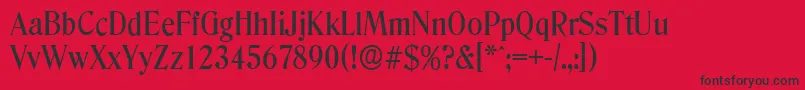Fonte DenverserialMediumRegular – fontes pretas em um fundo vermelho